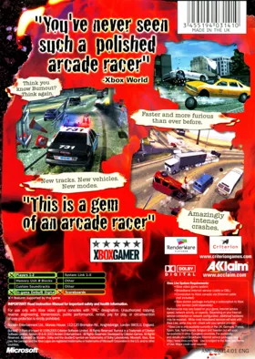 Burnout 2 Point of Impact (USA) box cover back